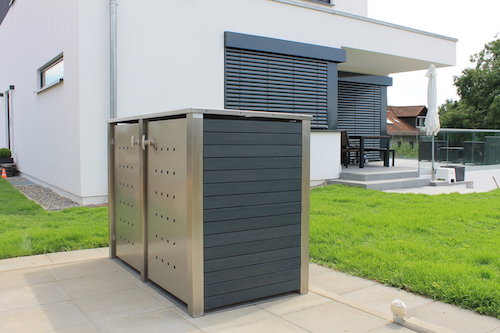 Mülltonnenbox von Zaun Fackler München Muelltonnenbox_Kunststoff_anthrazit Mülltonnenbox von Zaun Fackler München
