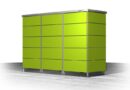 Mülltonnenbox Trash Lime Green Flachdach