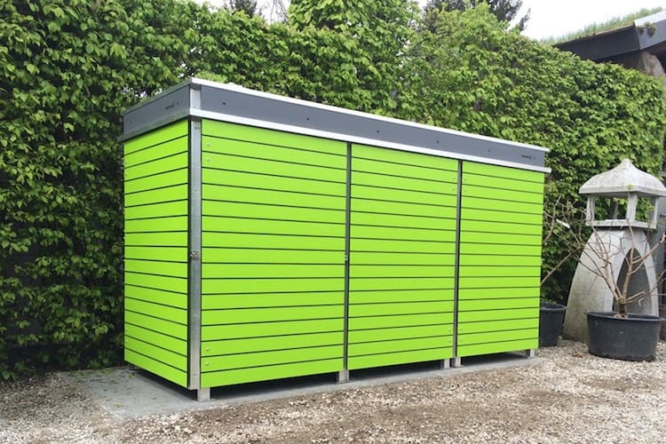 Mülltonnenbox Trash schmale Streifen Lime Green