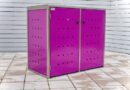 2er Mülltonnenbox Edelstahl ECO-MAX pink