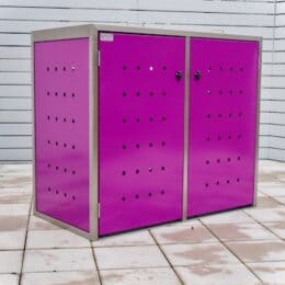 2er Mülltonnenbox Edelstahl ECO-MAX pink