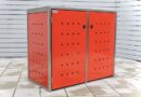 2er Mülltonnenbox Edelstahl ECO-MAX rot