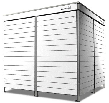 4er Mülltonnenbox Trash white Pflanzdach