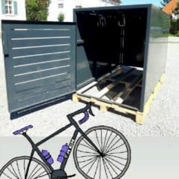 Fahrradbox Metall mit Aufhängung