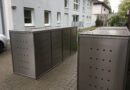 4er Mülltonnenbox Edelstahl Schiebedach