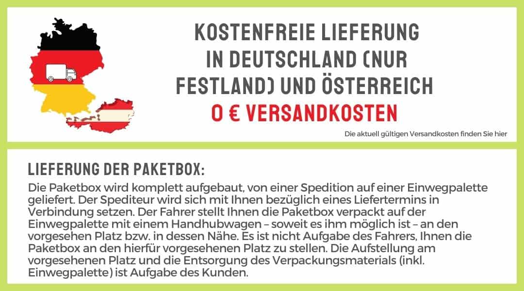 Lieferung Paketbox Edelstahl DE u A