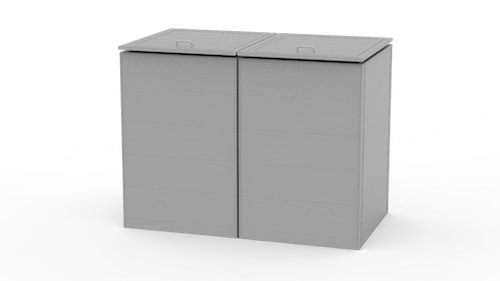 2er Mülltonnenbox Alu Blech standard grau