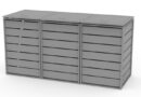 3er Mülltonnenbox Alu mit Lamelle 13 cm standard grau