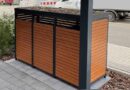3er Mülltonnenbox Metall mit Holz