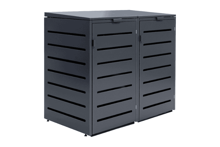 2er Mülltonnenbox Aluminium